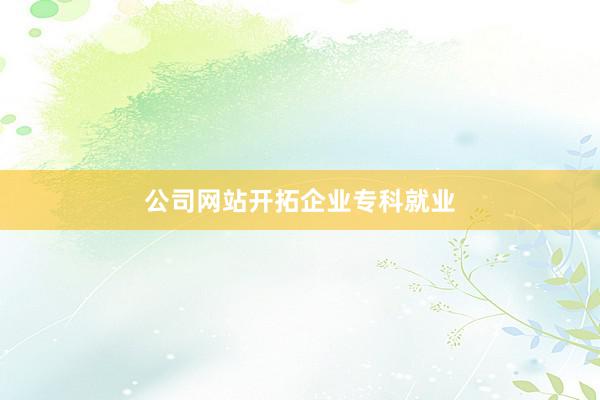 公司网站开拓企业专科就业