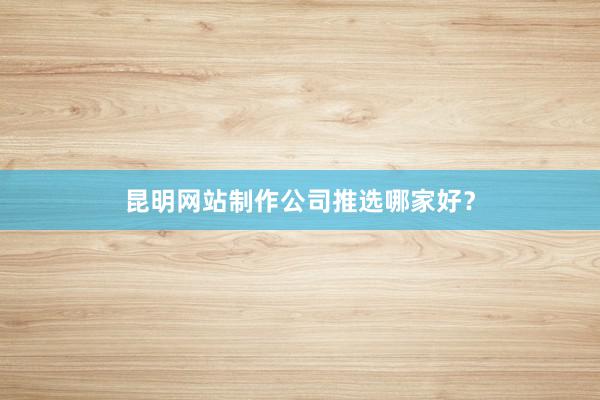 昆明网站制作公司推选哪家好？